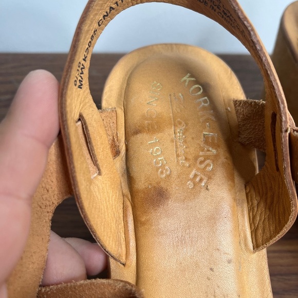 Kork Ease Magdelena Platform Leather Buckle Wedge Sandals Sz 8 Earthy Neutral - Picture 8 of 16